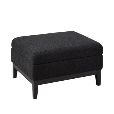 34" Boucle Ottoman Coffee Table, Reversible Seat, Storage