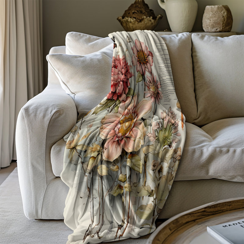 Bouquet d'éclaboussures de couleur - couverture en sherpa de qualité supérieure 1 pièce - impression d'art luxueux, Grand lit
