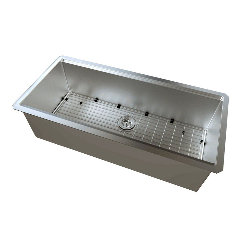 Évier de cuisine à simple cuve encastrable DAX Workstation - 40 po x 18 po - 18G - R10, acier inoxydable, accessoires inclus