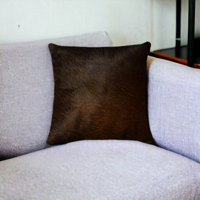 Coussin 18 "en peau de vache chocolat