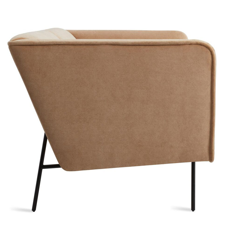 Dandy Sofa, Camel Velvet Polyester Blend, 32" H x 86" W x 37" D