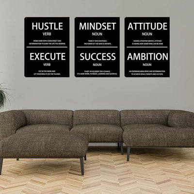3 Pieces Motivational Wall Decor - 12 x 16 Inspirational Wall Art for Bedroom Living Room Motivational Posters Mindset Canvas Painting Picture Home Decoration Office Decor