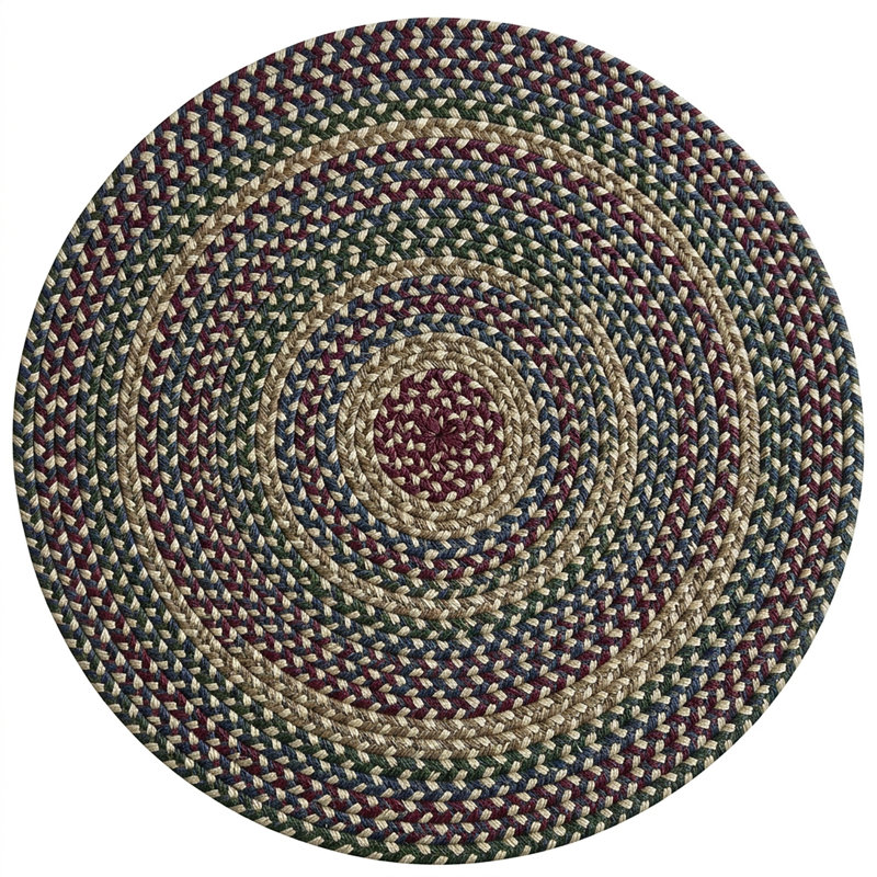 Tapis d'intérieur réversible et multicolore en nylon tressé, polyester et laine Walnut Cove, Navy Multi, Rectangle 8' x 11'