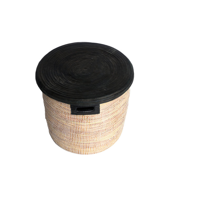 Le panier en ruppie maritime The Cadior, Noir / Beige