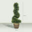 UV Protected Faux Spiral Boxwood Trees, Potted Artificial Cypress Shrubs for Home & Patio Decor,Set of 2