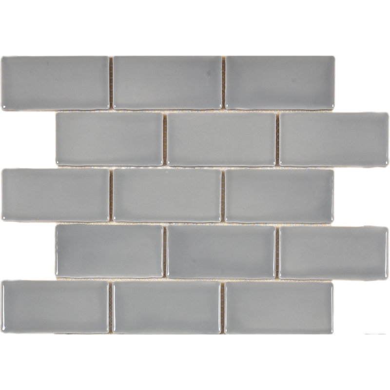 Metro Moon 14.13'' x 10.25'' Porcelain Mosaic Tile, Dark Gray
