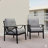 Set of 2 All-Weather Metal Armchairs with Khaki Frame and Plush Gray Cushions for Modern Outdoor Comfort-1683923928-1683923930