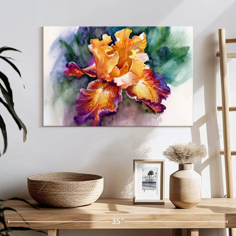 Harnek fleur d'iris jaune, H 16 po x l 24 po