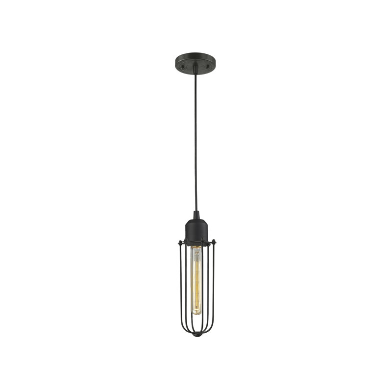Luminaire suspendu géométrique 1 lumières simple Tina, Bronze huilé, Bronze huilé