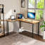 L-Shaped Metal Base Computer Desk-766801126-766801127