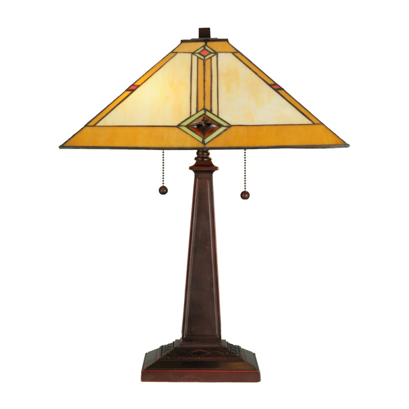 Mahogany Bronze 22" Diamond Mission 2-Light Table Lamp