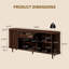 Buffet 70 po avec portes tambour rondes, grand tiroir de rangement, tablettes réglables et pieds en bois massif pour la salle à manger, le salon et le vestibule-1299452113