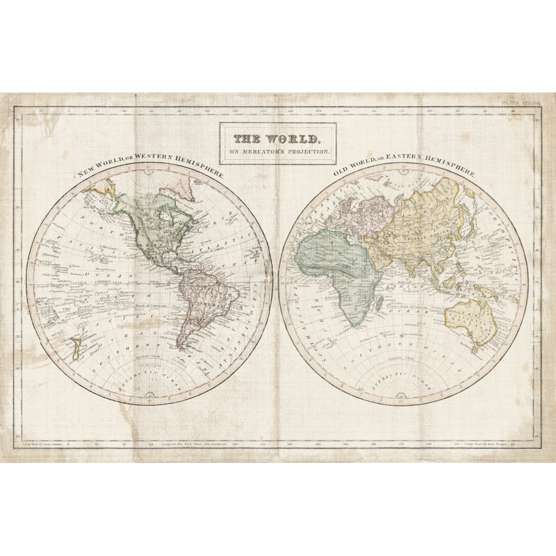 Old World Eastern Western Linen V2 - Wrapped Canvas Print, 20cm H x 30cm W