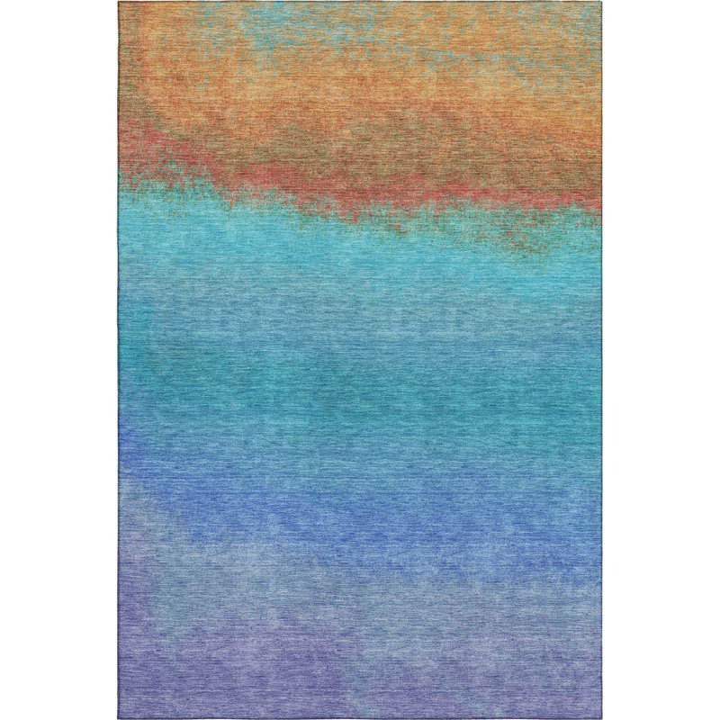 Premium Machine Washable Ariel Ombre Rug, Rectangle 5' x 7'6"