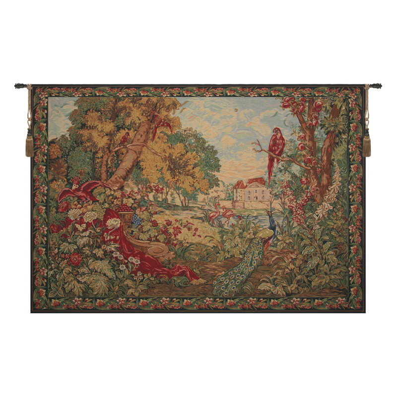Castle In A Green Landscape Tapestry Wall Art