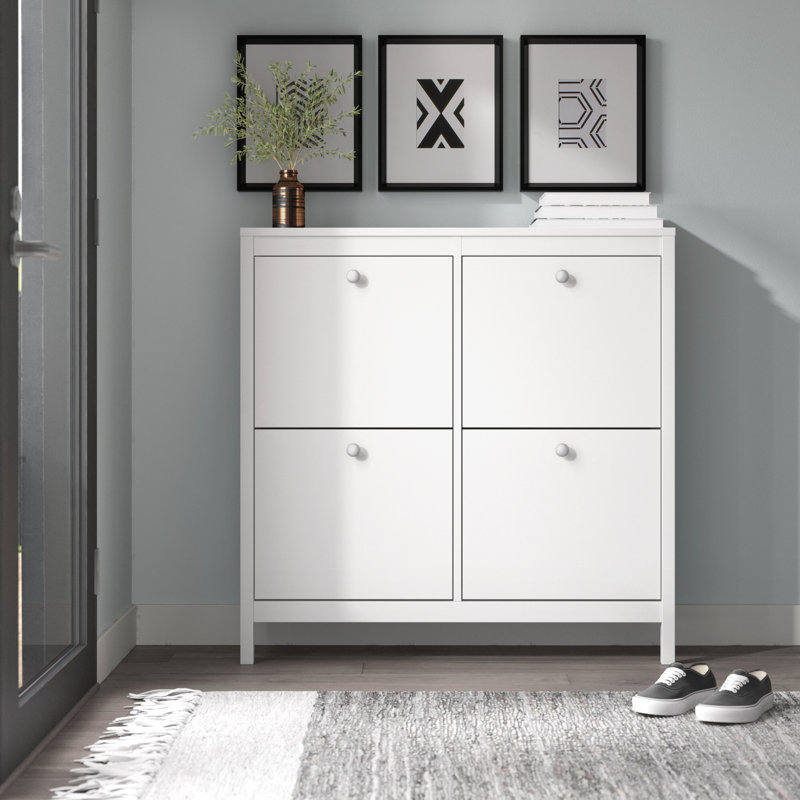 Cotham 16 Pair Flip Down Shoe Storage, White