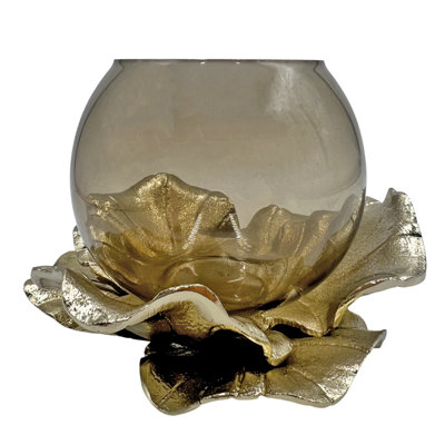 Handmade Decorative Glass Aluminum Bowl — Modern Centerpiece for Your Home