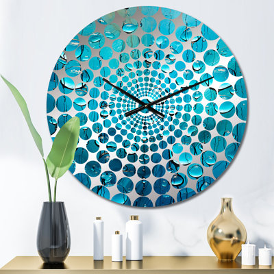 Horloge murale abstraite Rainy Blue Collage II - formes abstraites