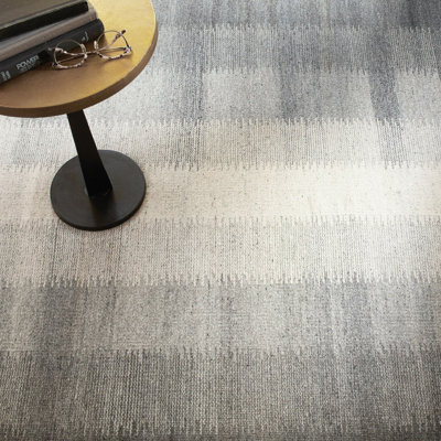 Ronan Ikat Grey Handwoven Wool Rug