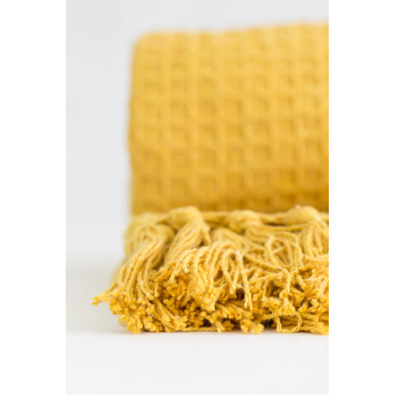 Vitela Throw Blanket, 180 x 220cm, Ochre