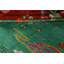 Tapis art déco vert 10 x 14