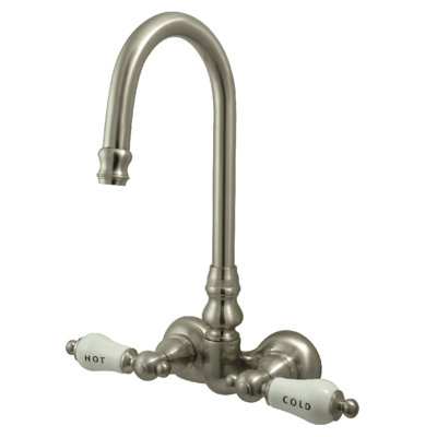 Kingston Brass Vintage Two-Handle 2-Hole Tub Wall Mount Clawfoot Tub Faucet