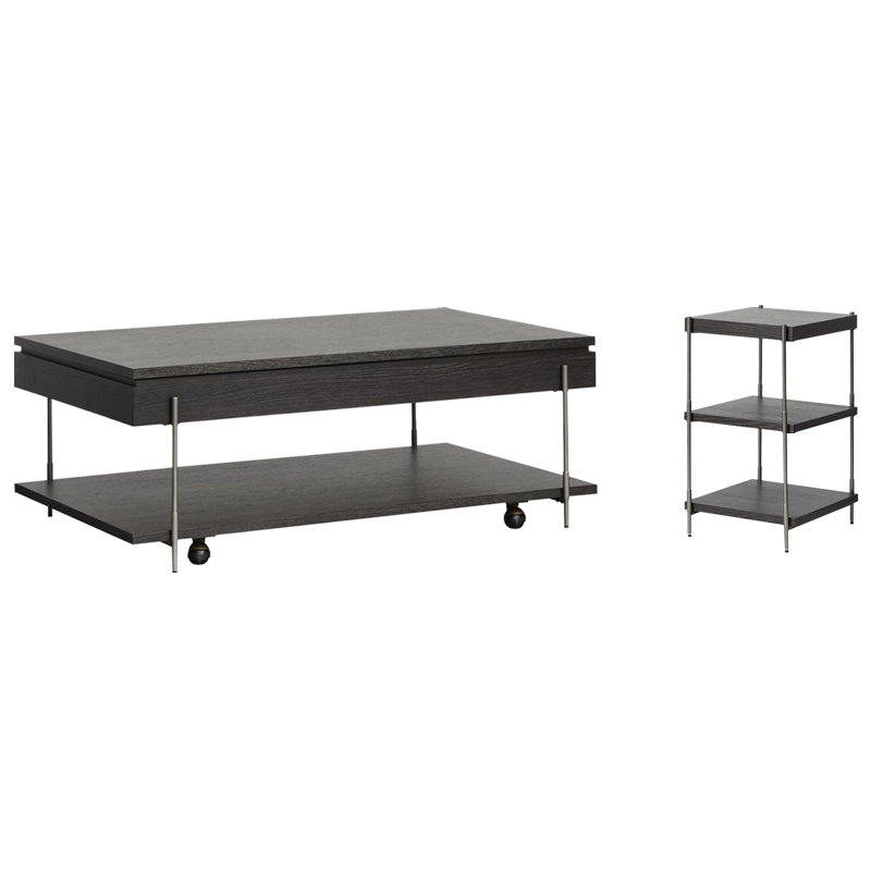 Table basse avec rangement Suwalski, 2 pièces: table basse, table de bout