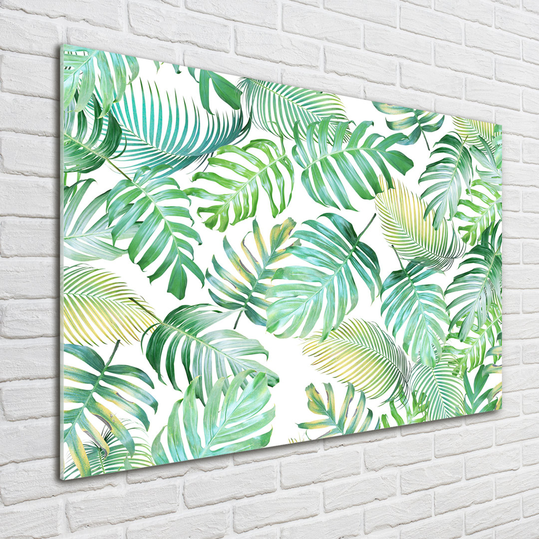 Glasbild Tropical Leaves