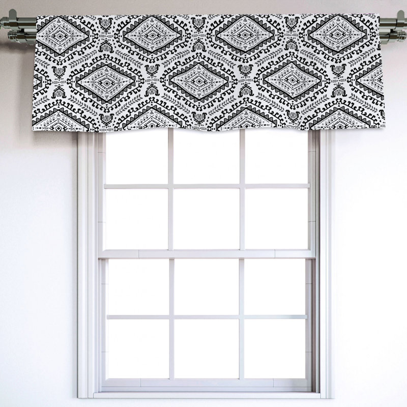 Sateen Damask Ruffled Window Valance