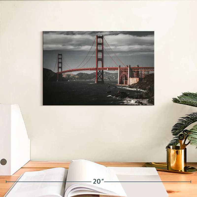 Lilie tempête sur le pont Golden Gate, H 8 po x l 12 po
