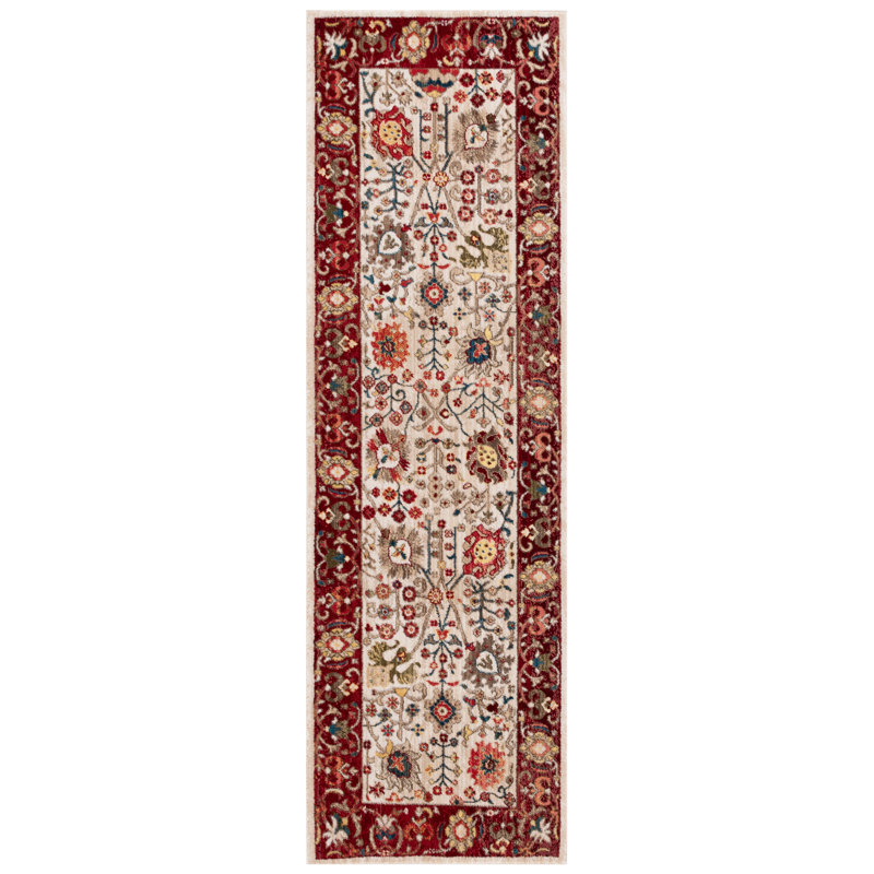 Tapis performance oriental Kurtz, Tapis de couloir 2 pi 6 po x 6 pi, Ivory/Red