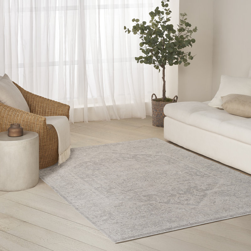 DKNY Pure Shades 4' x 6' Grey Vintage Indoor Rug, Rectangle 4' x 6'