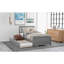 Lit plateforme simple en bois avec lit gigogne gris - Fabrication solide pour un lit gigogne classique, meubles confortables et fonctionnels