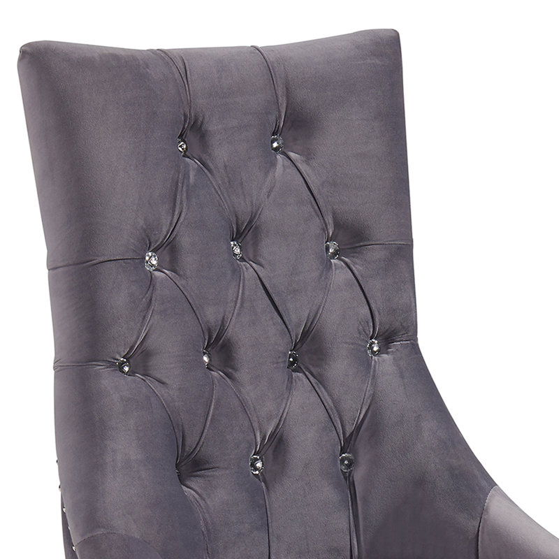 Danise 19'' H Tufted Velvet Upholstered Parsons Chair, Gray