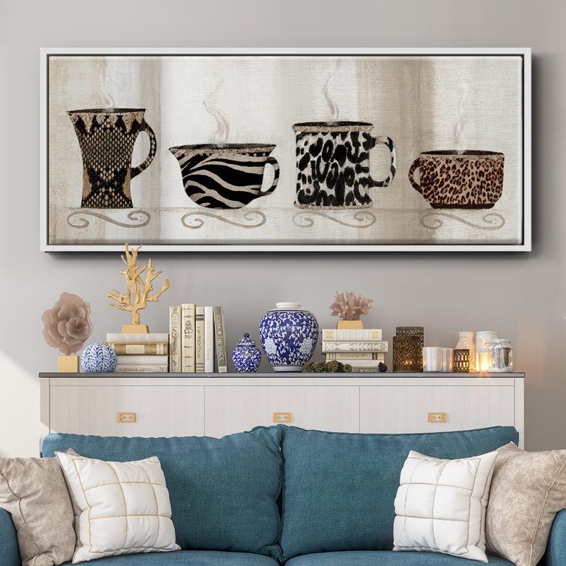 Coffee Skins II- Framed Canvas, 8" H x 20" W