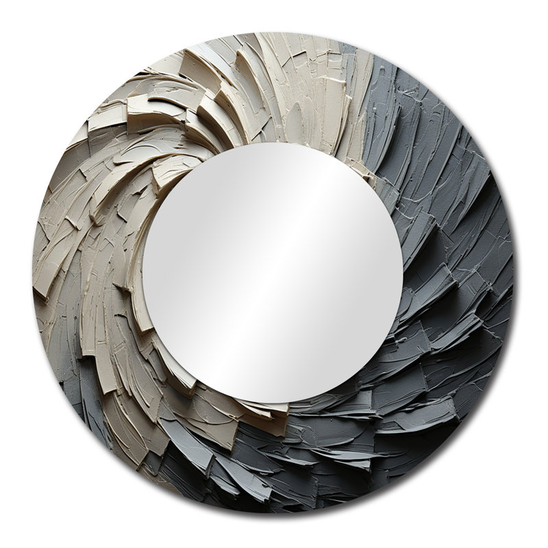 Miroir mural Seryn Gray Beige Meditation, 29 po x 29 po
