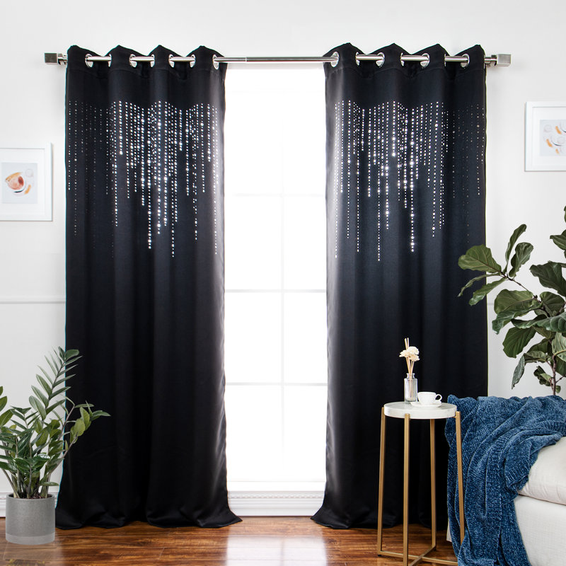 Rideau en polyester, Noir