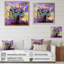Bouquet vif de fleurs printanières sur fond mauve - reproduction d'art sur toile-55634681-55634677-116161535