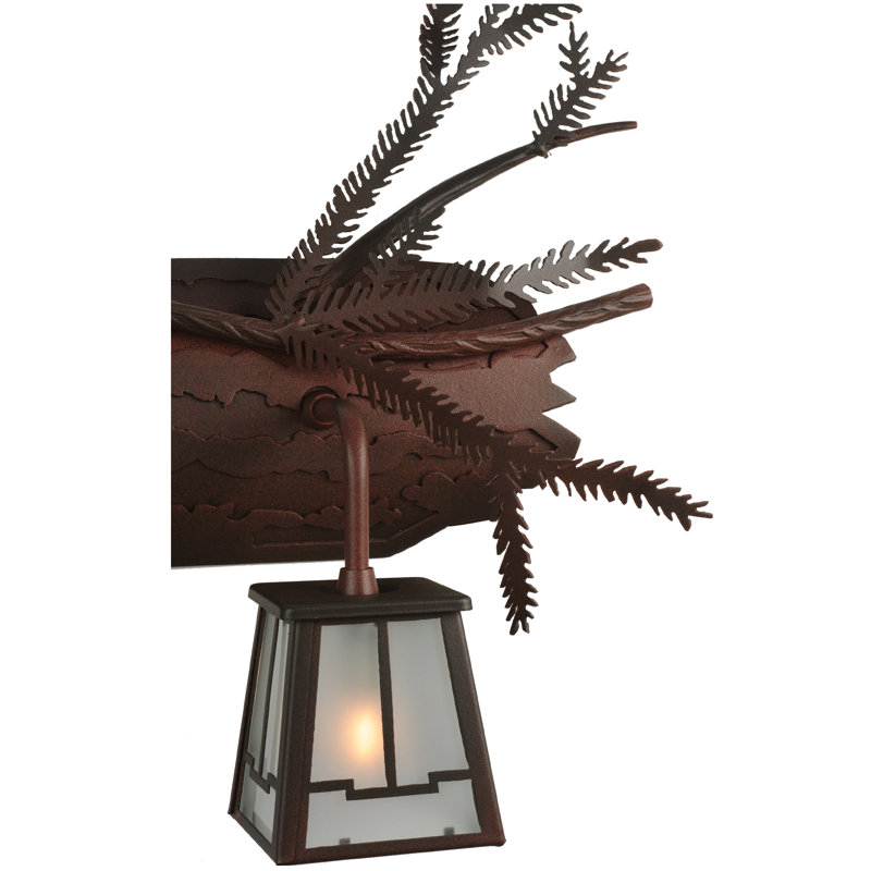 Rustic Bronze 3-Light Pine Branch Vanity Light