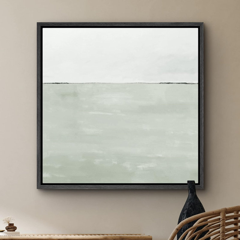 Aquarelle - reproduction de cadre flottant sur toile, H 24 po x l 24 po x P 1,5 po, Cadre noir