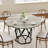 Modern Farmhouse Round Dining Table for 4-6 – 47 Inch Industrial Restaurant Table with Sturdy Metal Base – Rustic Wood Circle Design for Kitchen or Dining Room-90172243