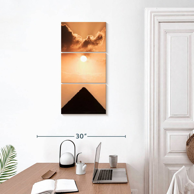 Silhouette de pyramide de Gizeh, H 32 po x l 15 po