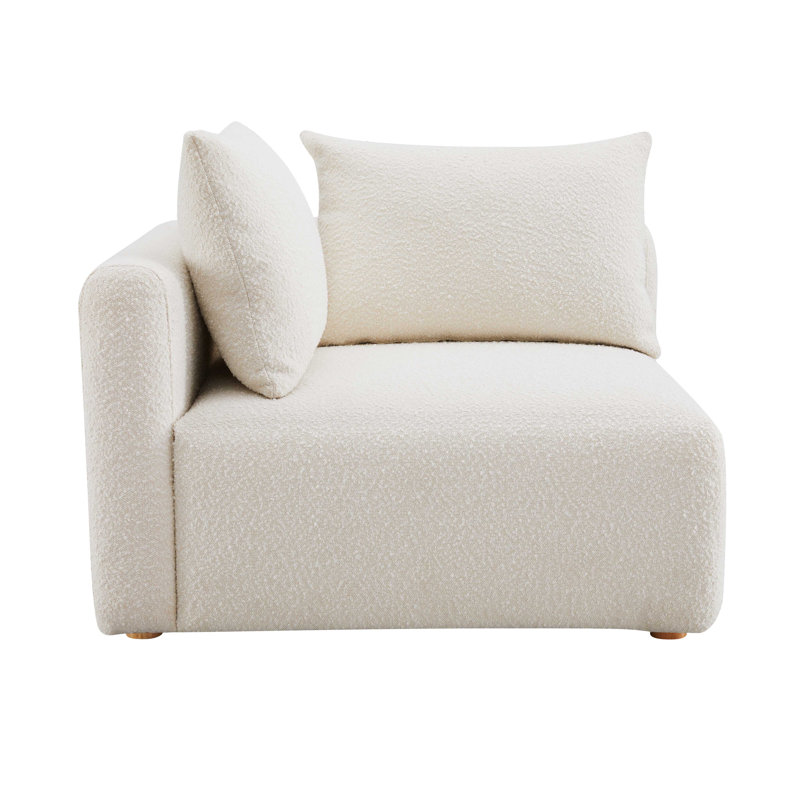 Cream Boucle Modular Corner Armchair
