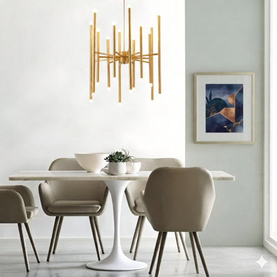 Kamaran 24 - Light Dimmable Sputnik Sculptural Glow Chandelier Hallway or Dining Room Low Voltage