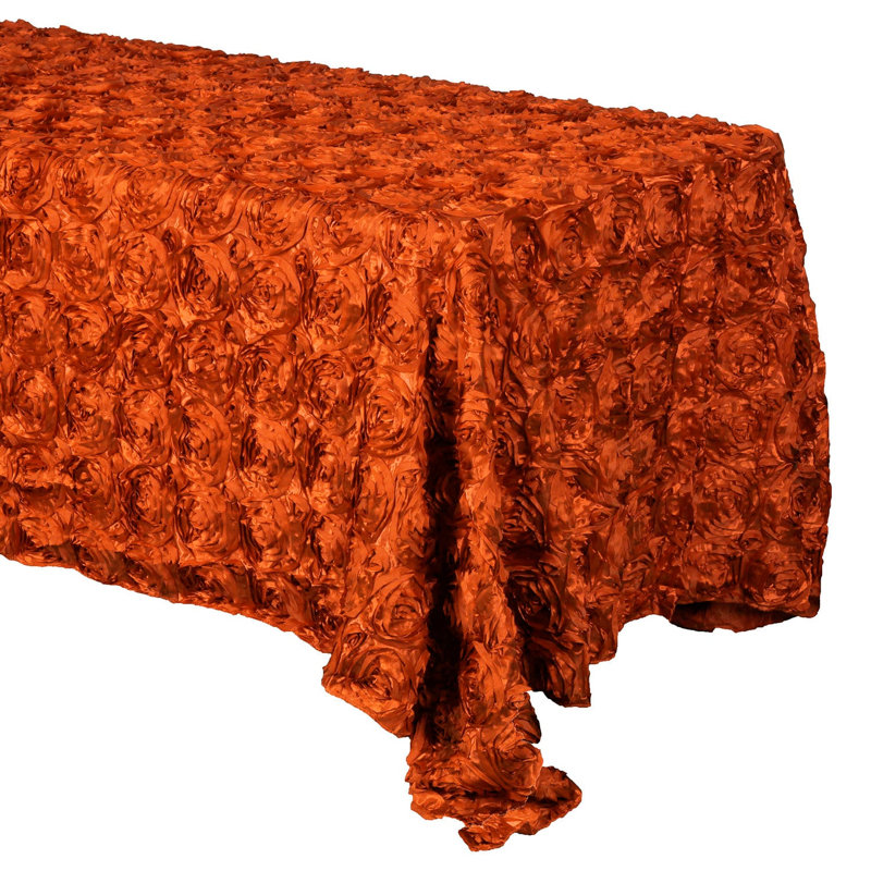 Silvie Floral Polyester Tablecloth, 120" x 54", White