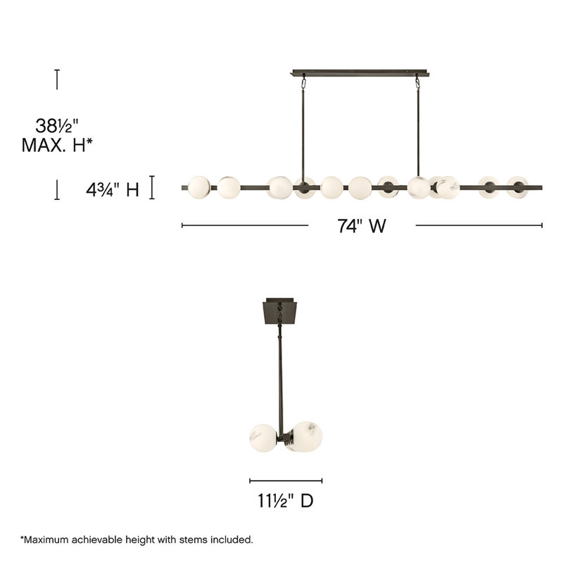 Selene 14 - Light Chandelier, Matte Black