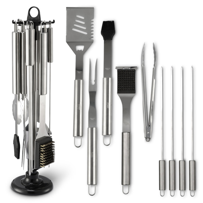 Cheer Collection Stainless Steel Grilling Tool Set