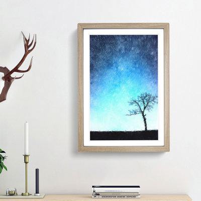 Tree at Dusk in Slovakia - Picture Frame Painting Print