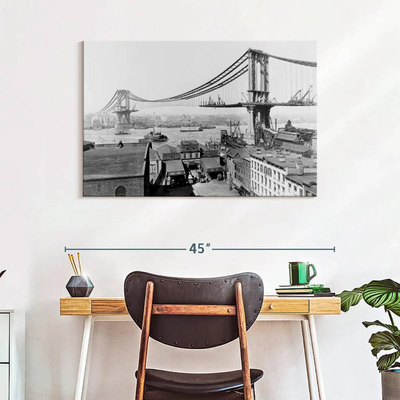 Construction du pont Lilie Manhattan, H 26 po x l 39 po
