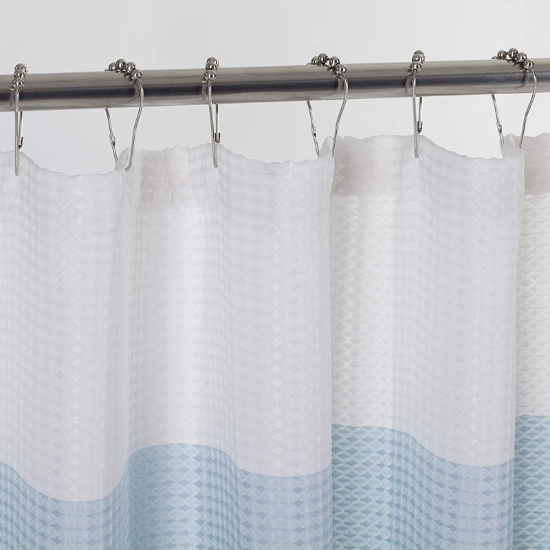 Mauldin Ombre Striped Single Shower Curtain, Aqua